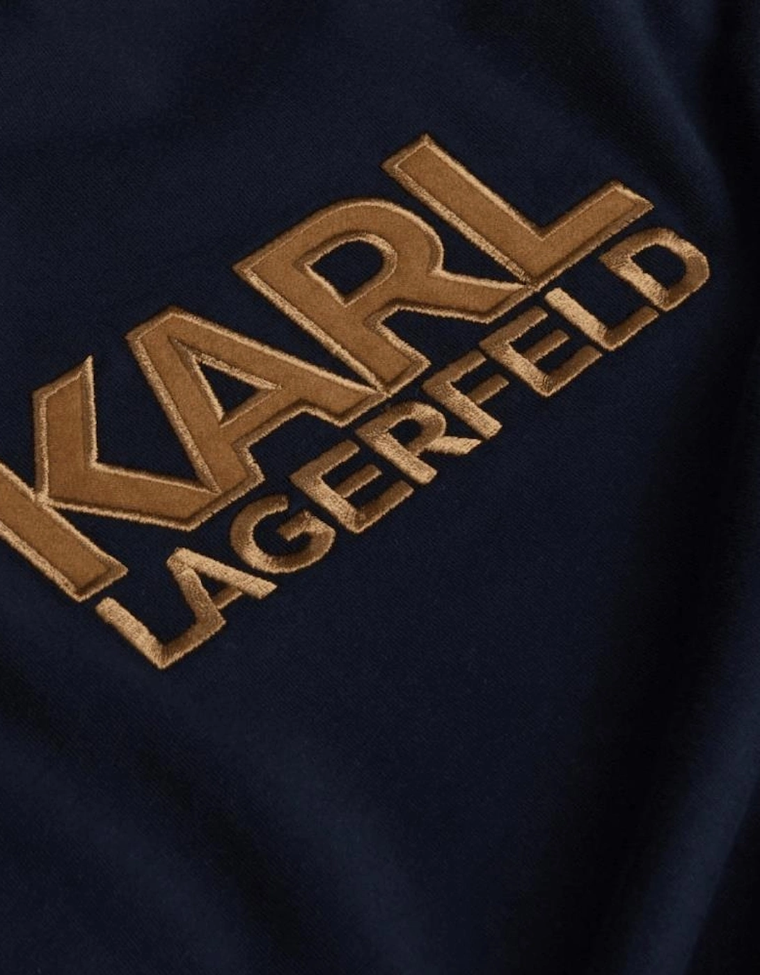 Embroidered Gold Logo Navy T-Shirt