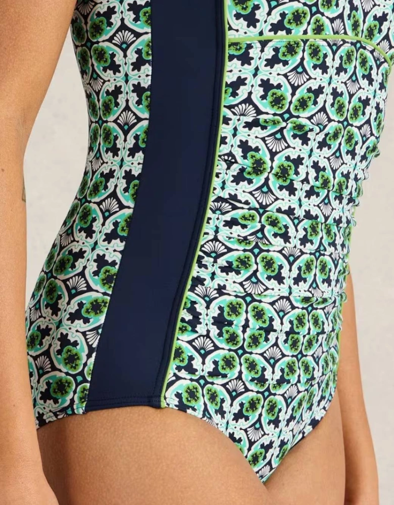 Women's Splash Control Swimsuit Navy Print