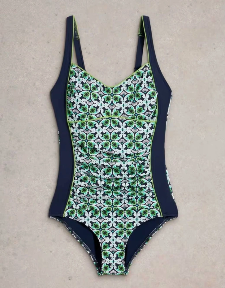 Women's Splash Control Swimsuit Navy Print