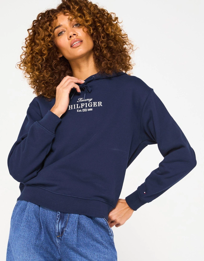 Chest Logo Hoodie - Navy