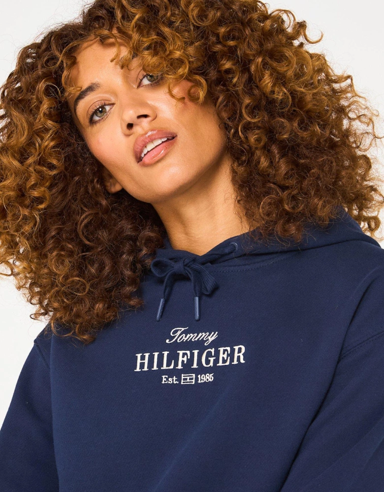 Chest Logo Hoodie - Navy