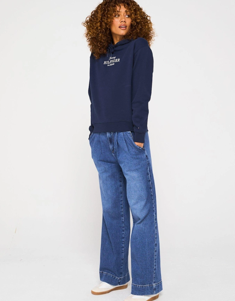 Chest Logo Hoodie - Navy