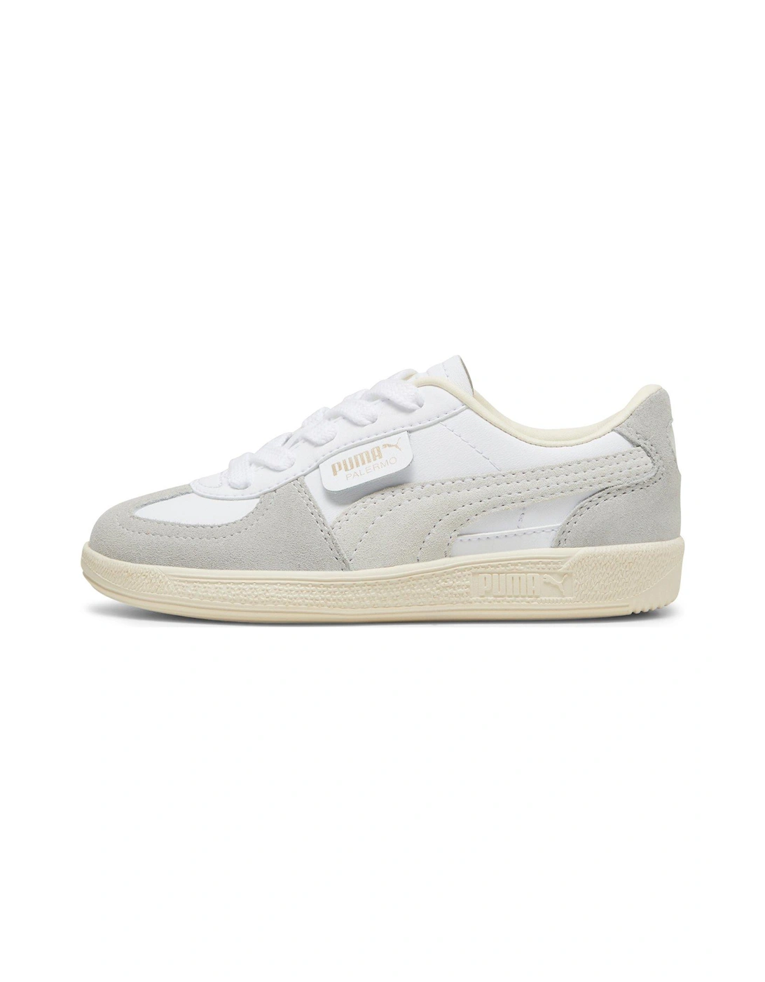 Kids Unisex Palermo Leather - Silver/White, 7 of 6
