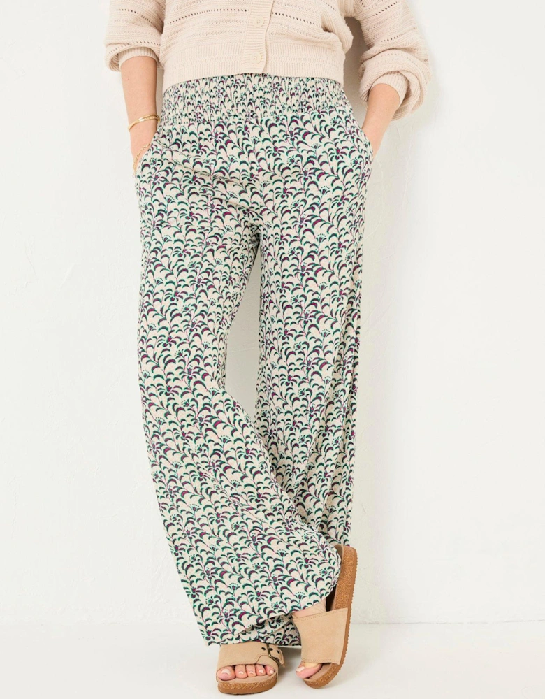 Shirred Vine Palazzo Trouser - Multi