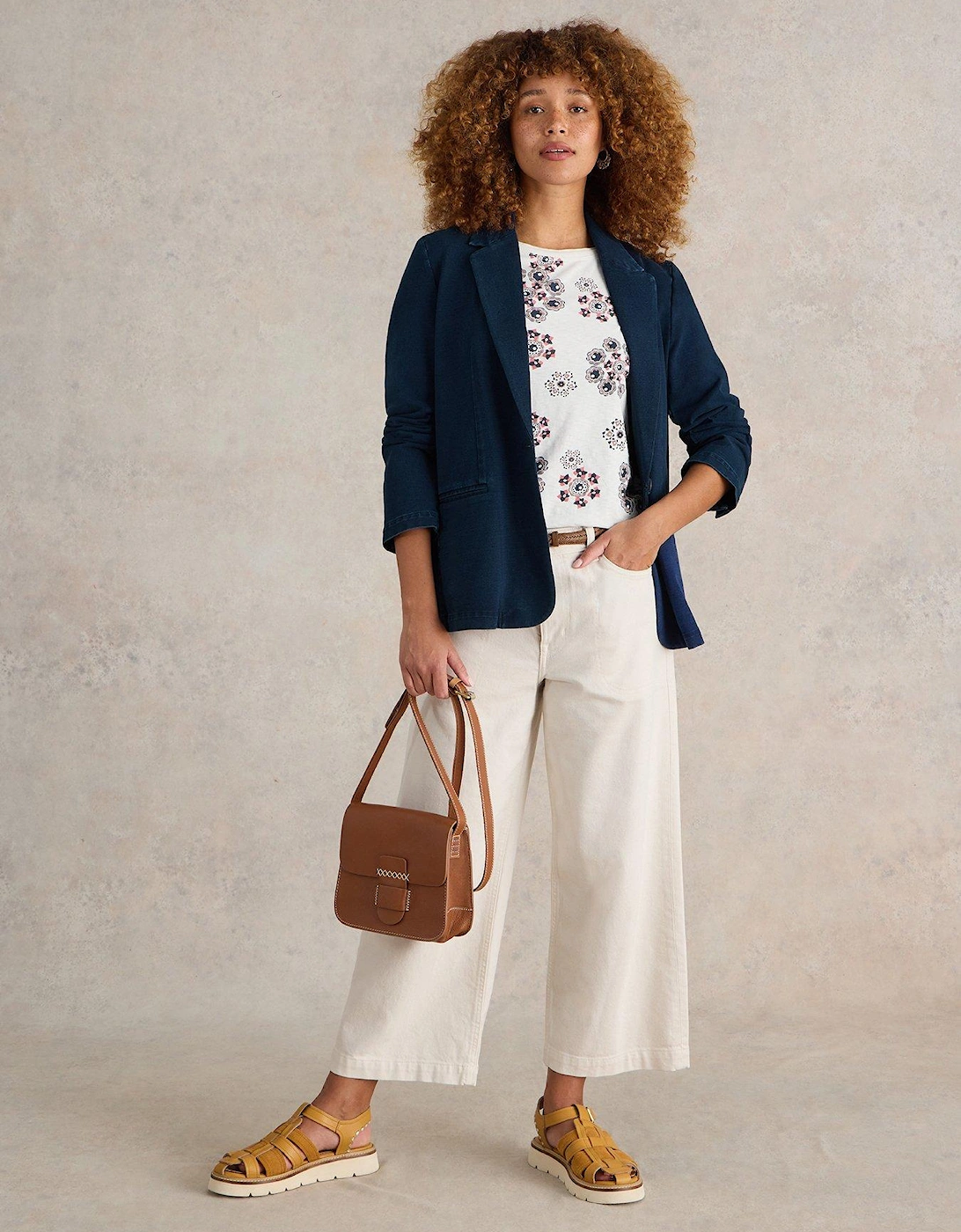 Evelyn Cotton Jersey Blazer - Blue, 2 of 1