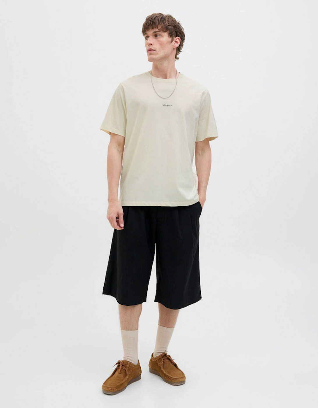 Originals Tavira Poster Short Sleeve Crew Neck Tee Antique White