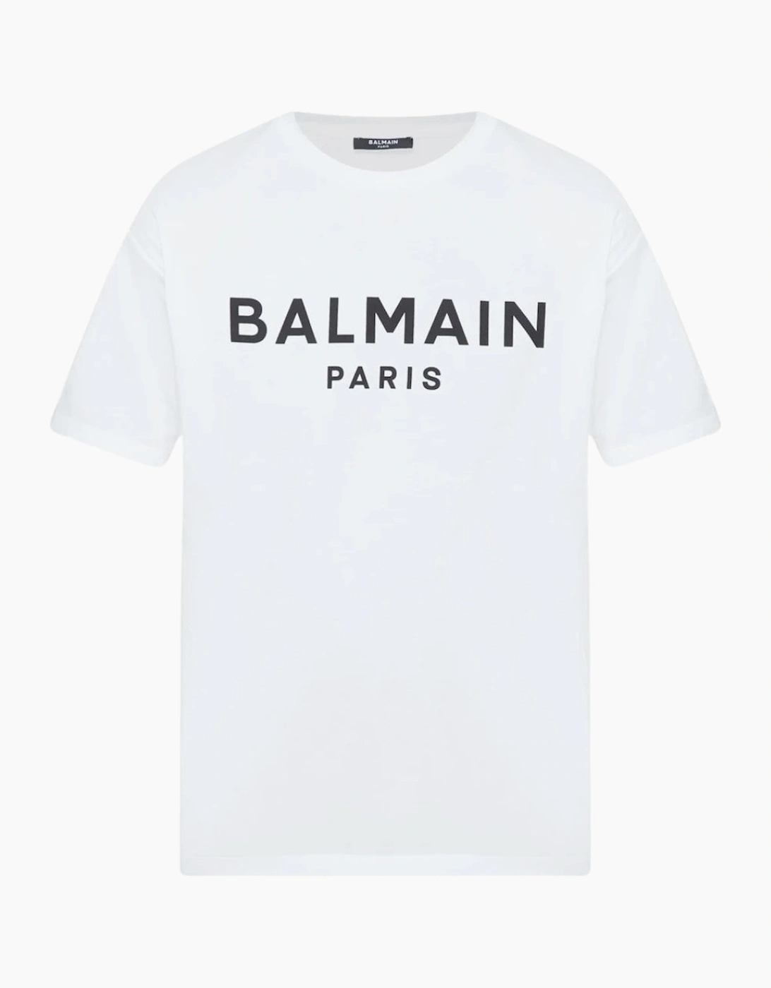 Balmain Men's White Paris Bold Brand Logo T-Shirt  42 Xl
