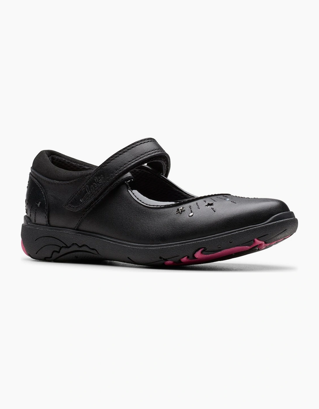 Clarks Girls Black 'S Relda Wish K School Shoes  (Standard) 8.5/F Kids