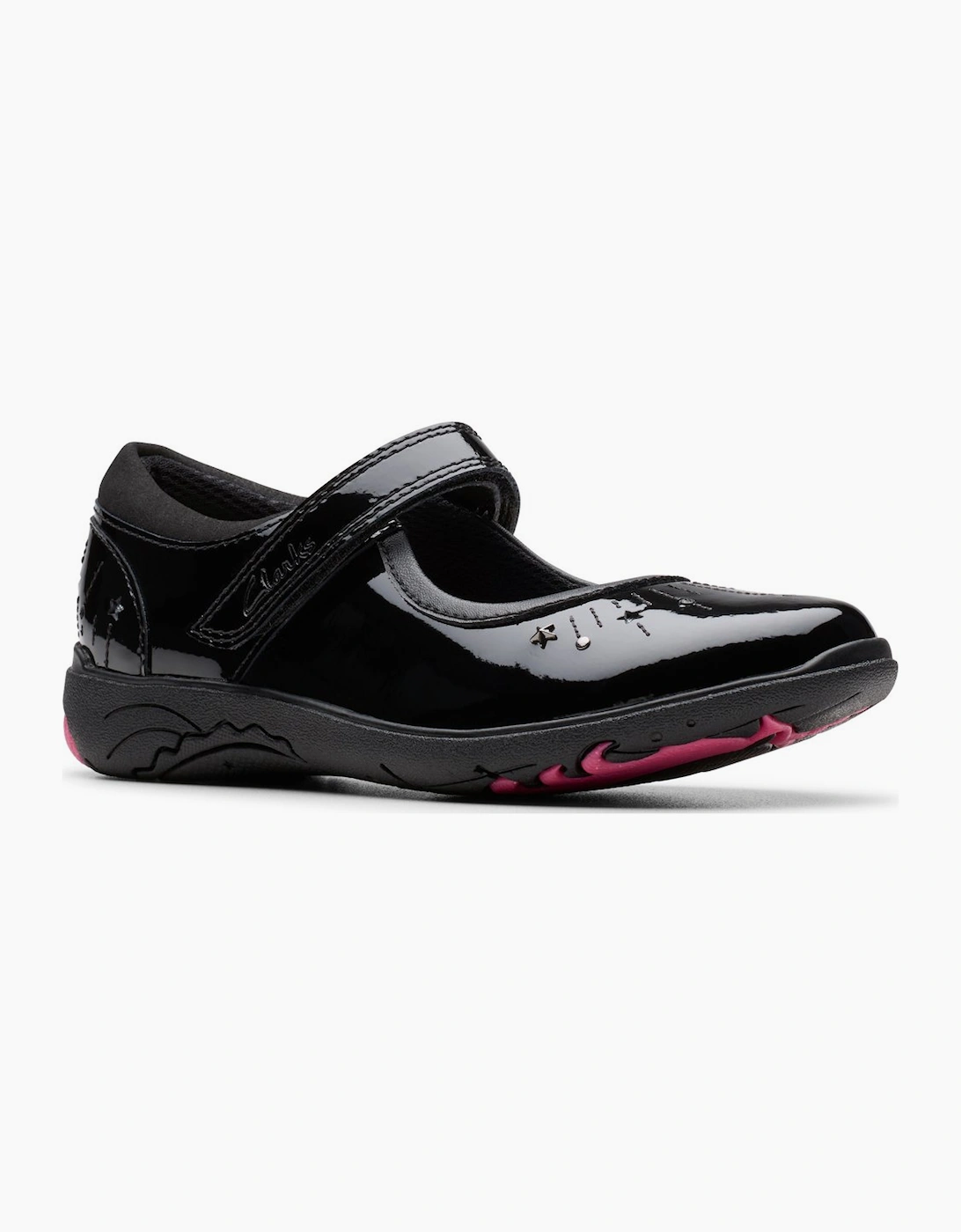 Clarks Girls Black 'S Relda Wish K School Shoes  (Standard) 8.5/F Kids