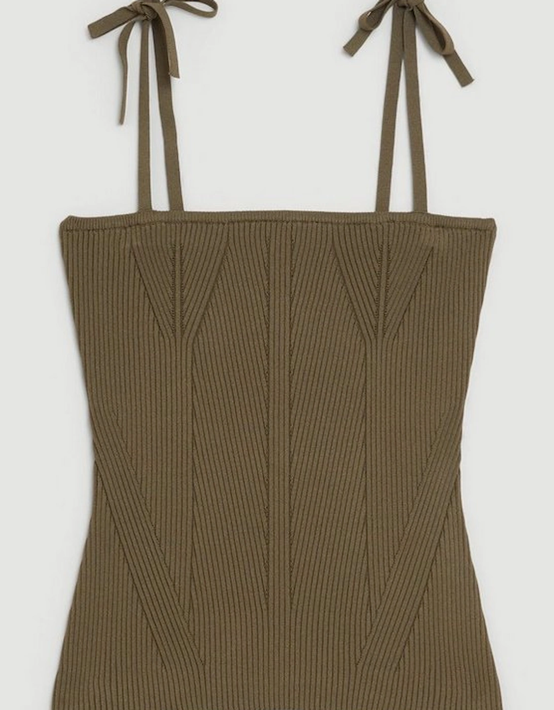 Viscose Blend Fashioned Rib Knit Strappy Top