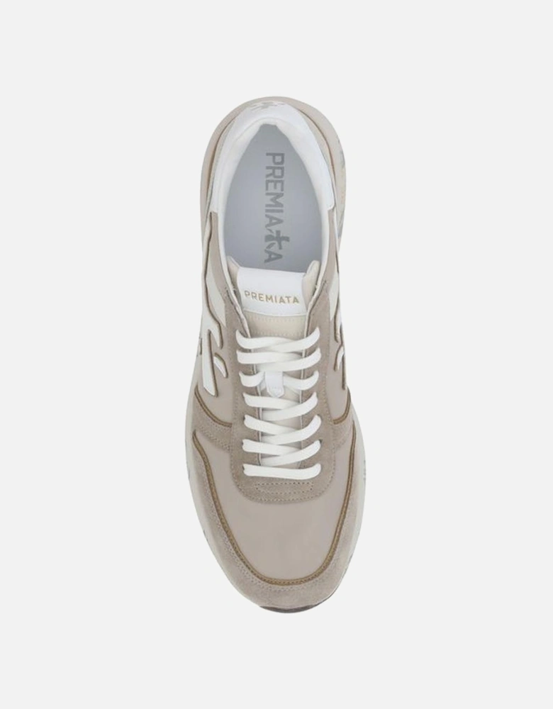 Mick 7213 Perforated Paneled Suede Sneakers Women - Cream