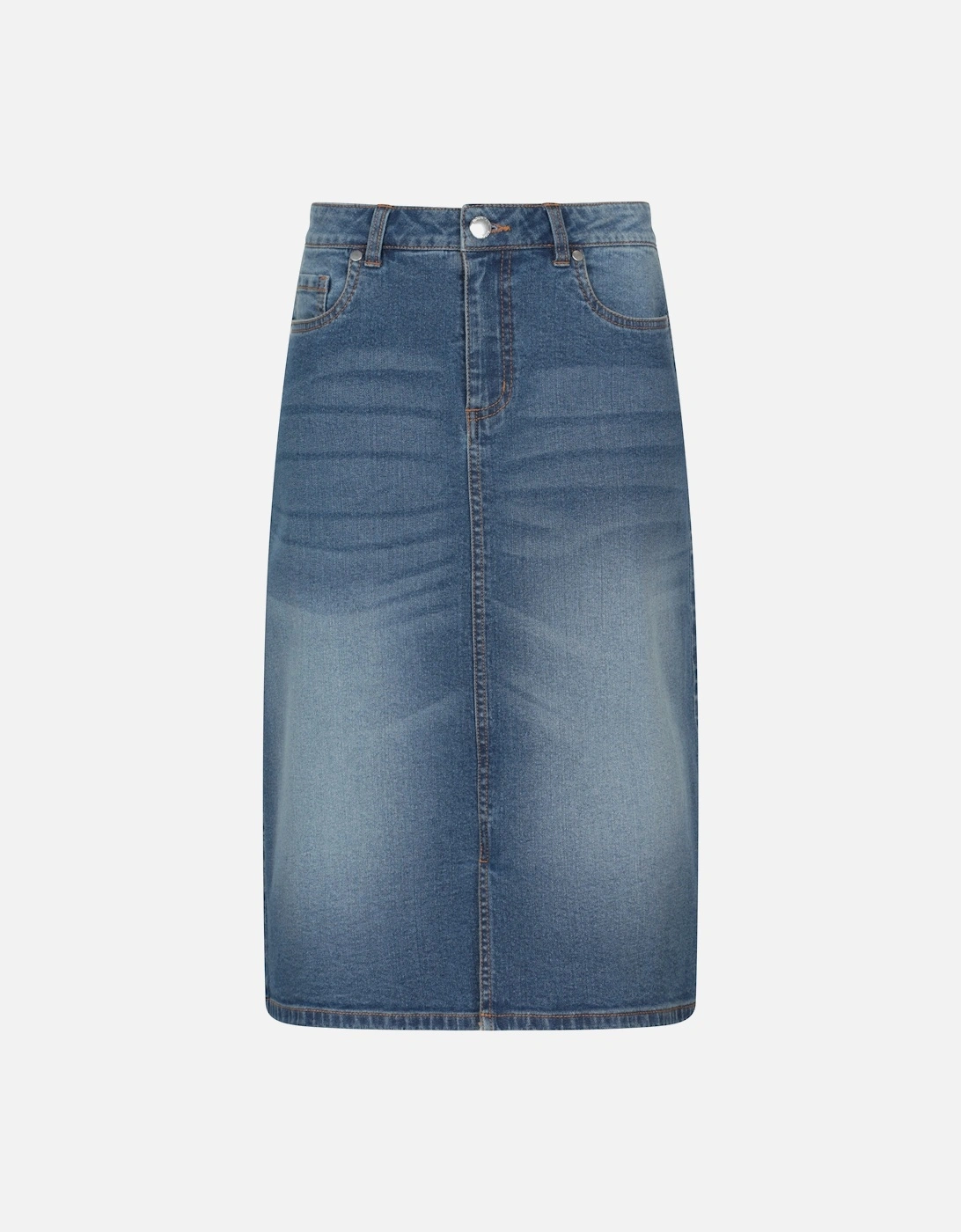Womens/Ladies Ash Denim A-line Skirt, 5 of 4