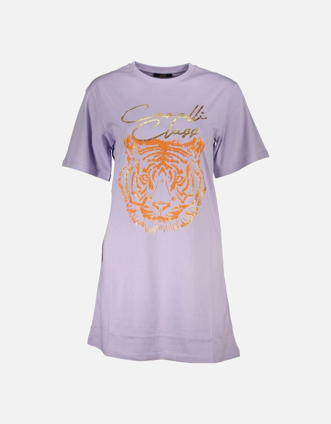 Short Sleeve T-Shirt with Bold Print and Logo Women - Purple, 3 of 2