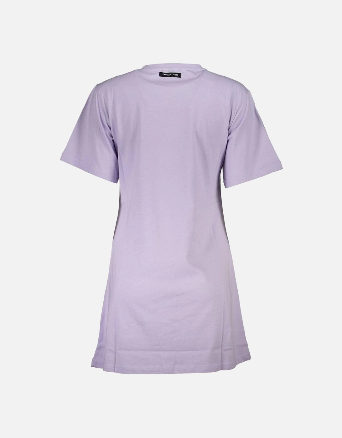 Short Sleeve T-Shirt with Bold Print and Logo Women - Purple