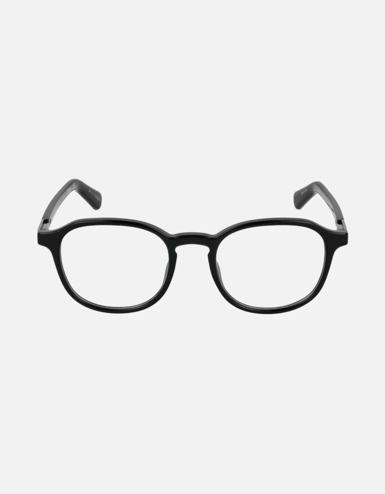 Round Full-Rim Plastic Frame Glasses Women - Black
