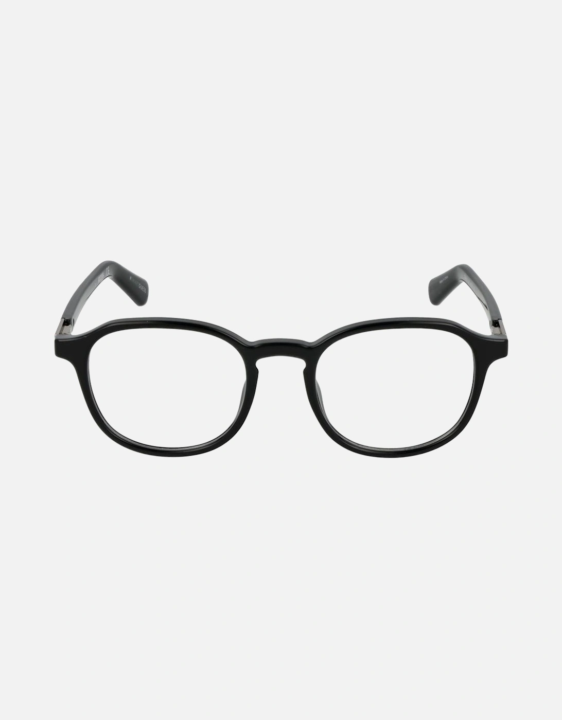 Round Full-Rim Plastic Frame Glasses Women - Black