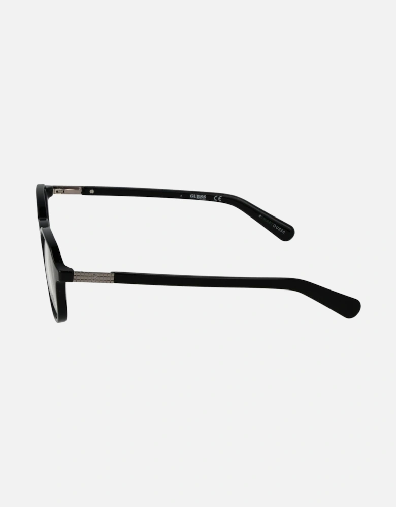 Round Full-Rim Plastic Frame Glasses Women - Black