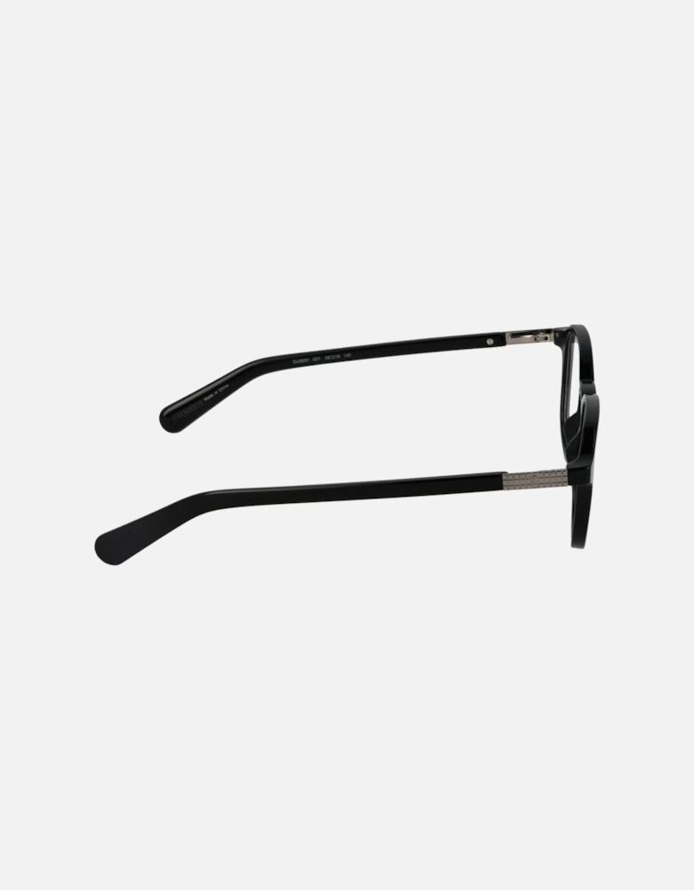 Round Full-Rim Plastic Frame Glasses Women - Black