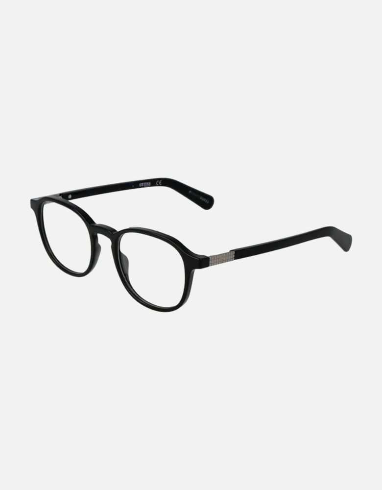 Round Full-Rim Plastic Frame Glasses Women - Black