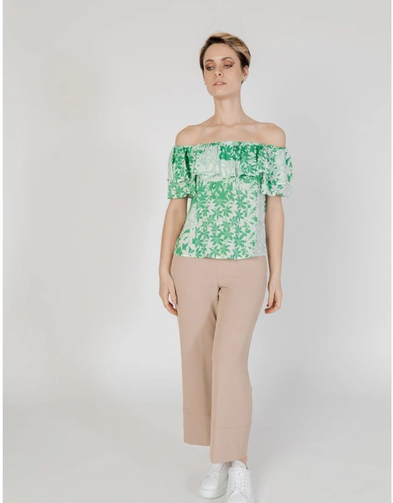 Short Sleeve Viscose Blouse Women - Green Shirts
