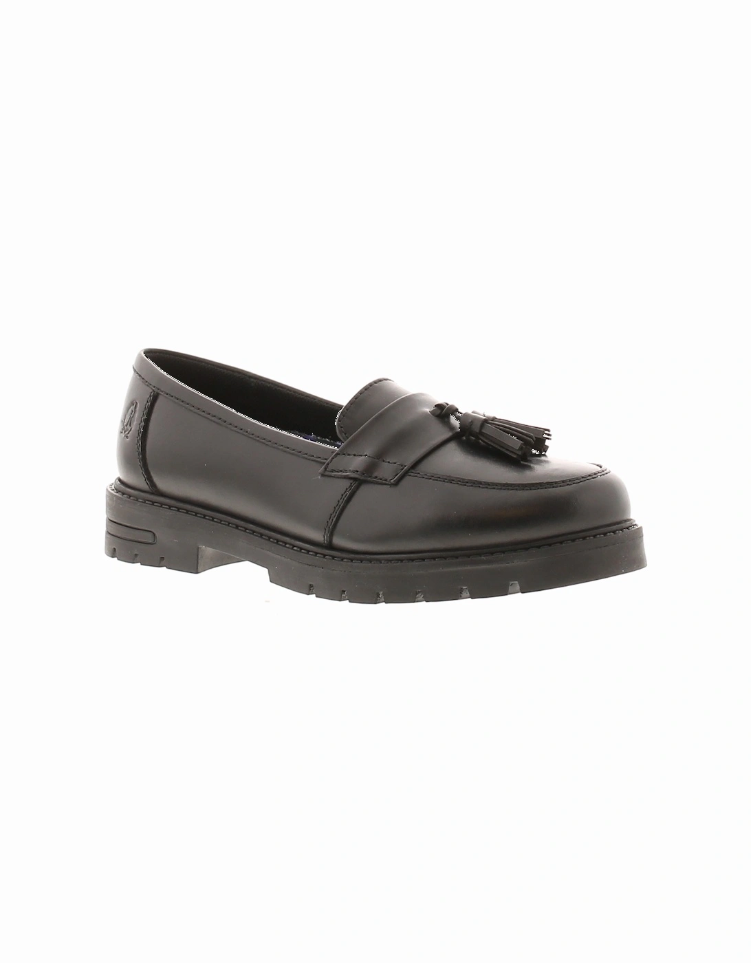 Girls Shoes School Cambridge Leather Slip On black UK Size, 6 of 5