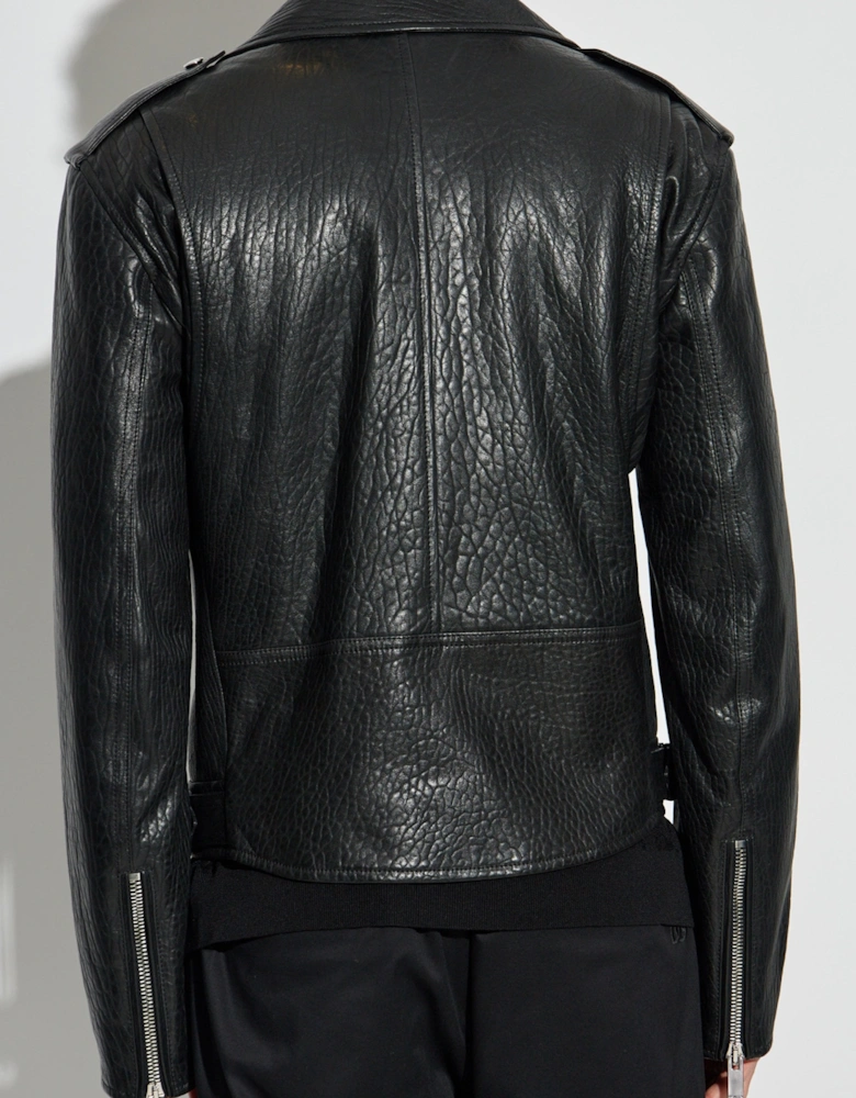 GRAIN LEATHER BIKER JACKET