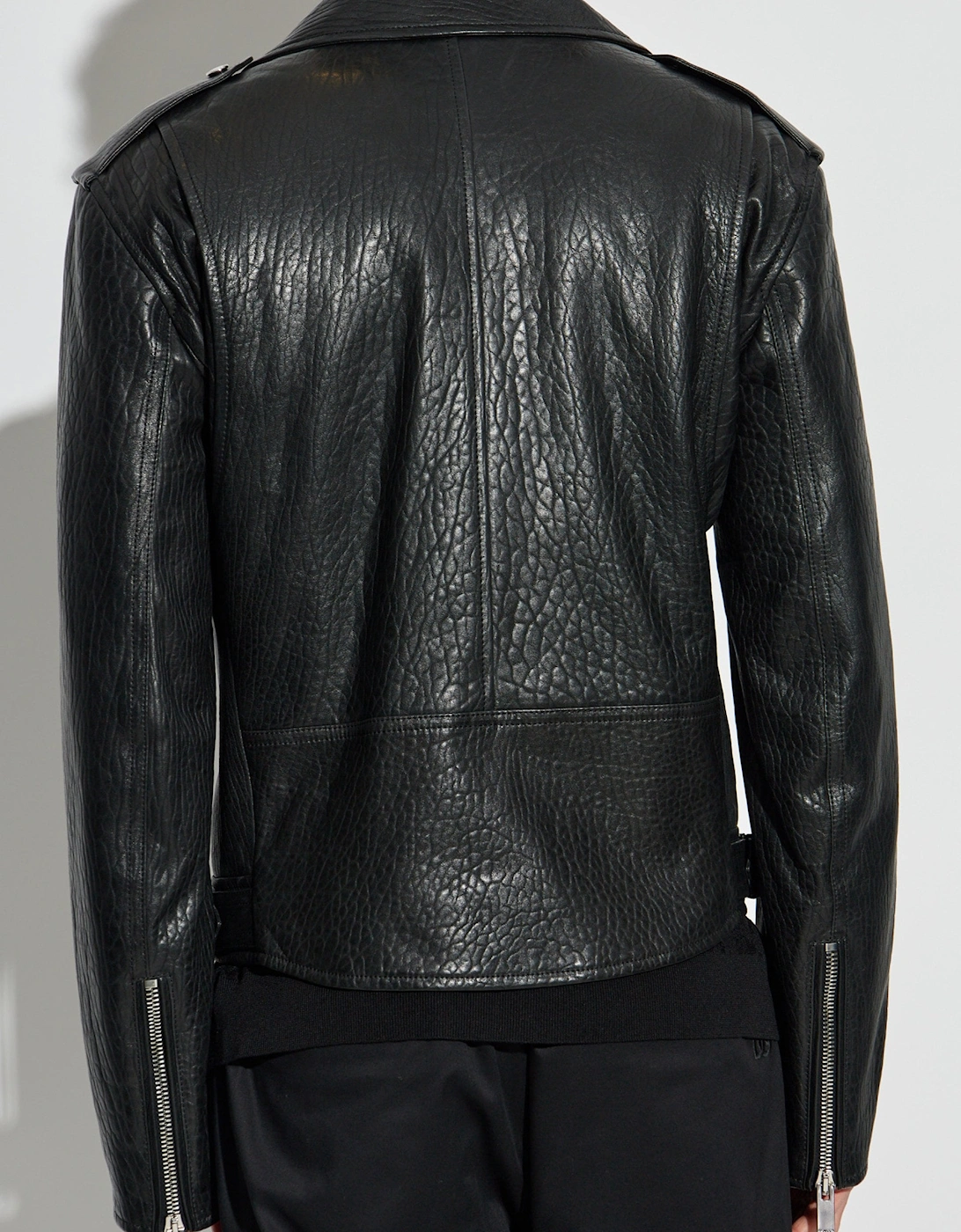 GRAIN LEATHER BIKER JACKET