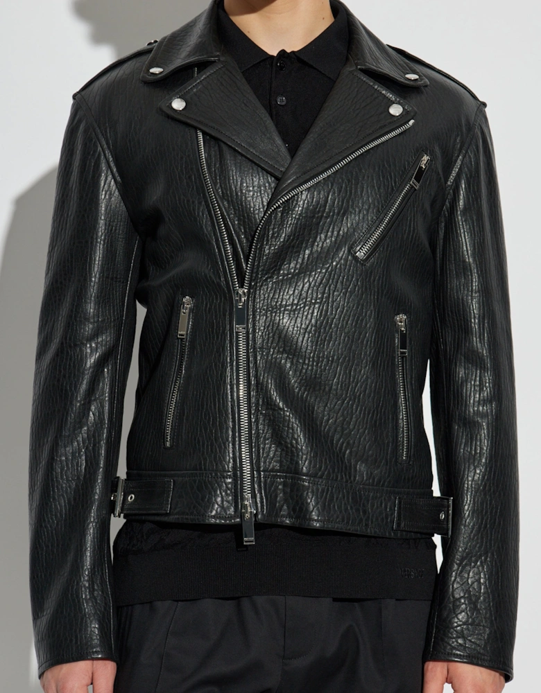 GRAIN LEATHER BIKER JACKET