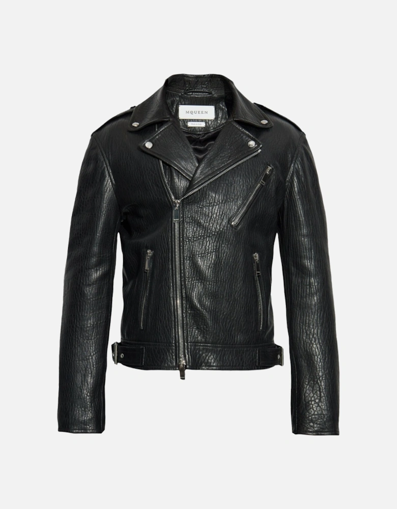 GRAIN LEATHER BIKER JACKET