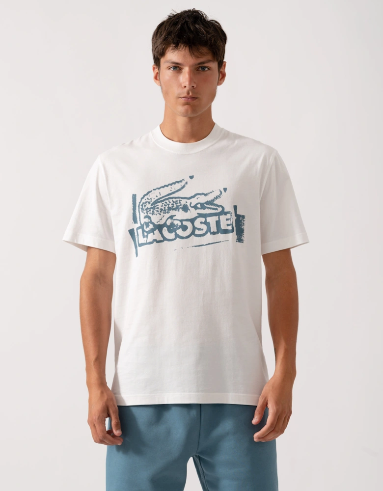 Croc Logo Mens T-Shirt - Flour/Limestone CPI