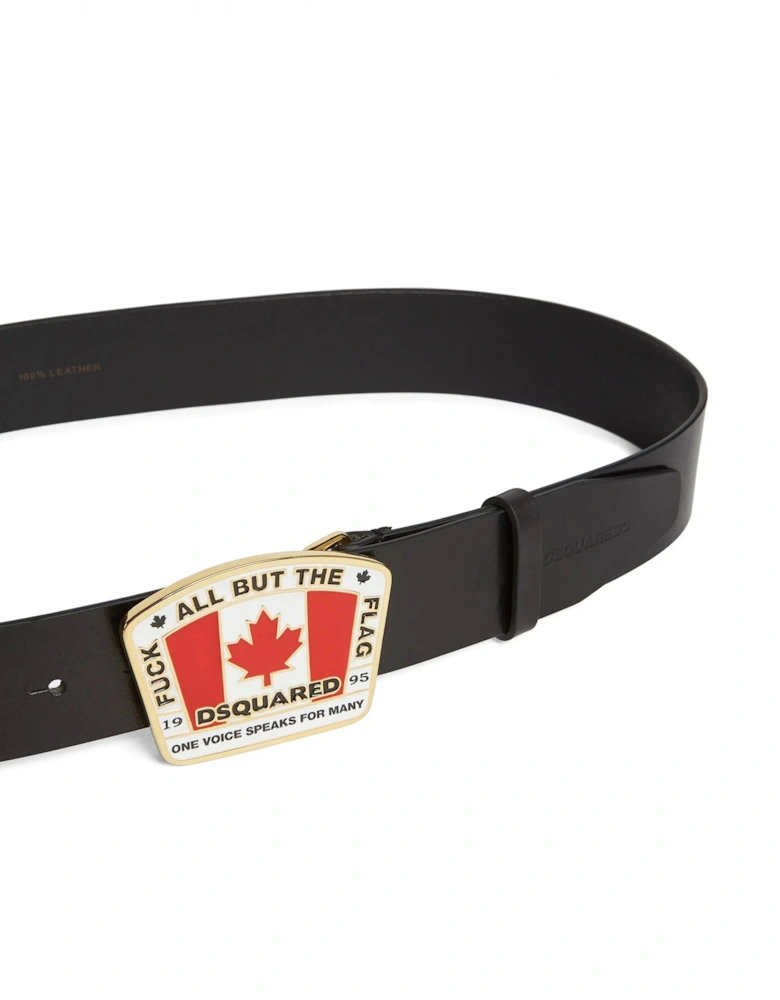 Maple Leaf Buckle Belt Black