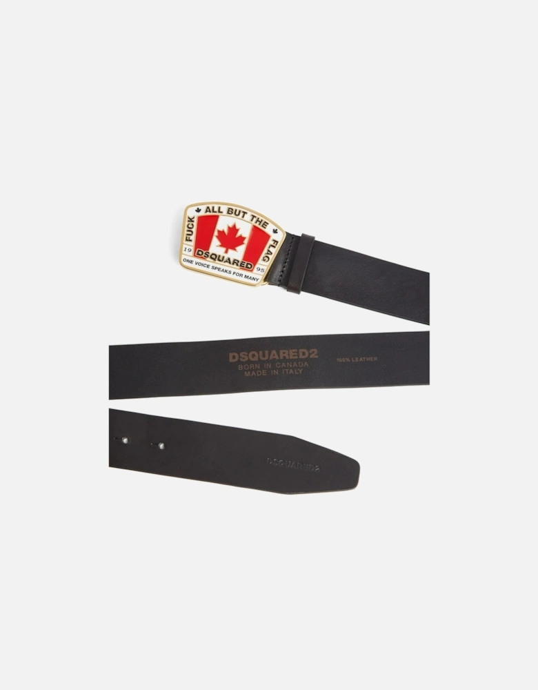 Maple Leaf Buckle Belt Black