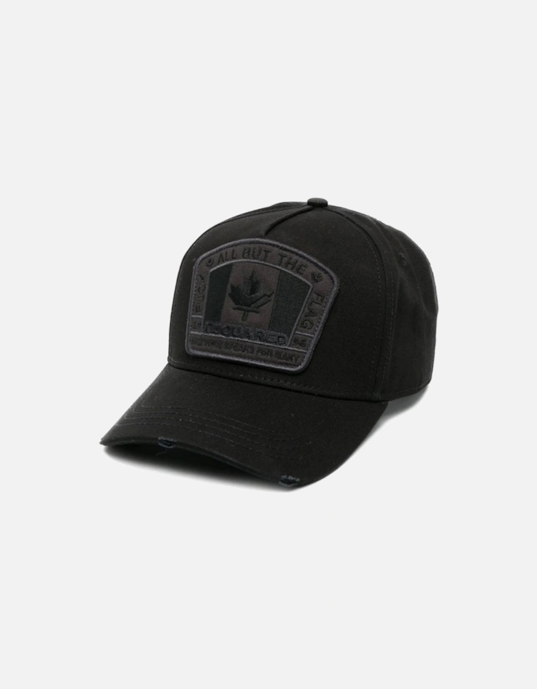 Tonal Flag Cap Black