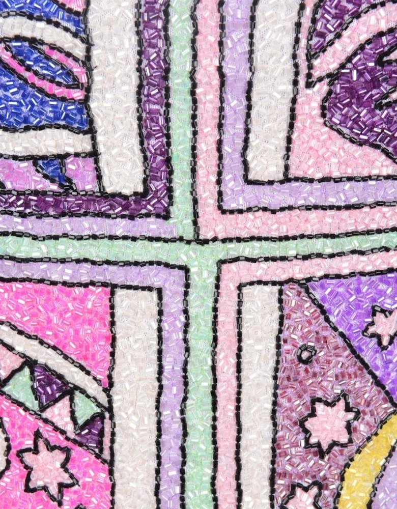 Talia Hand Beaded Crystal Swimsuit - Puple