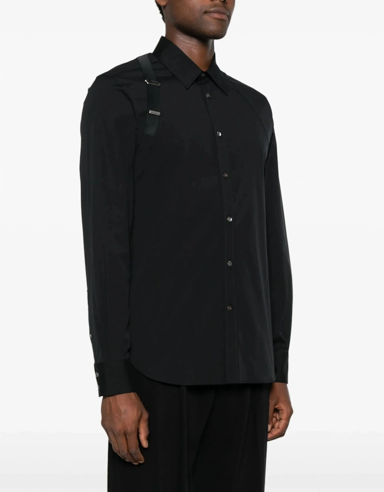 Poplin Stretch Harness Shirt Black
