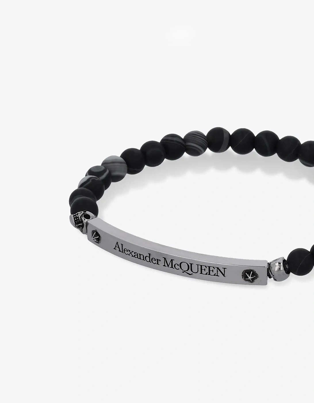 Skull and Beads Bracelet Black