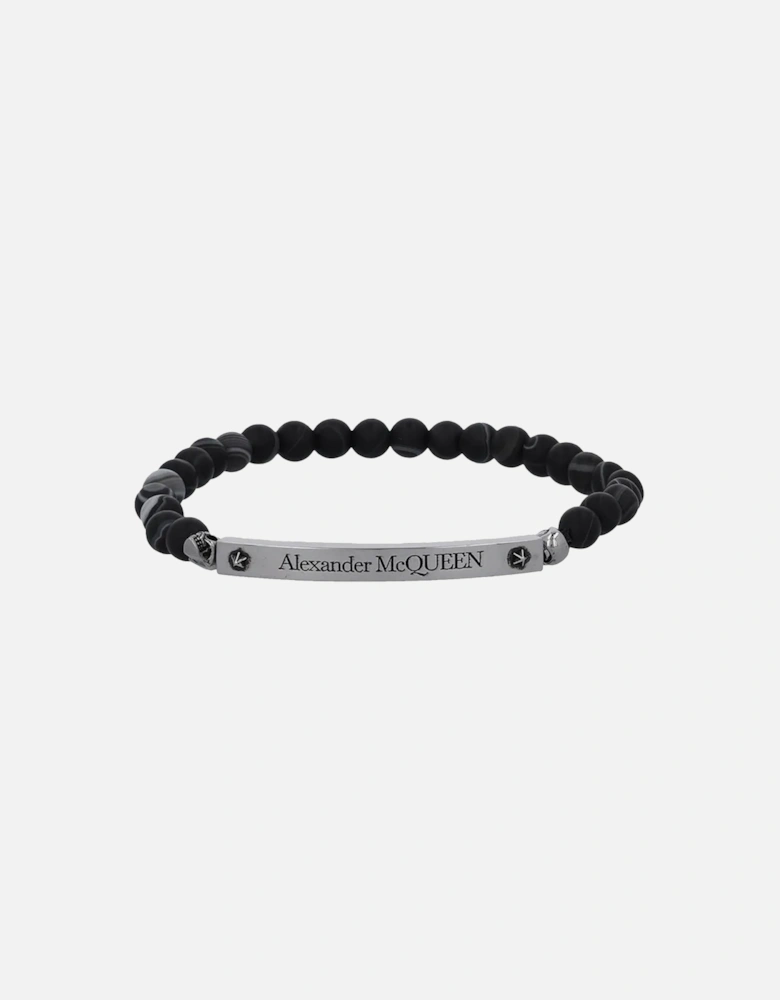 Skull and Beads Bracelet Black