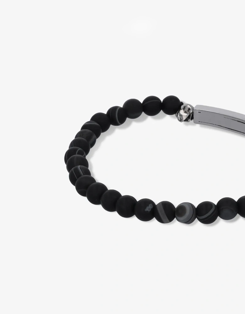 Skull and Beads Bracelet Black