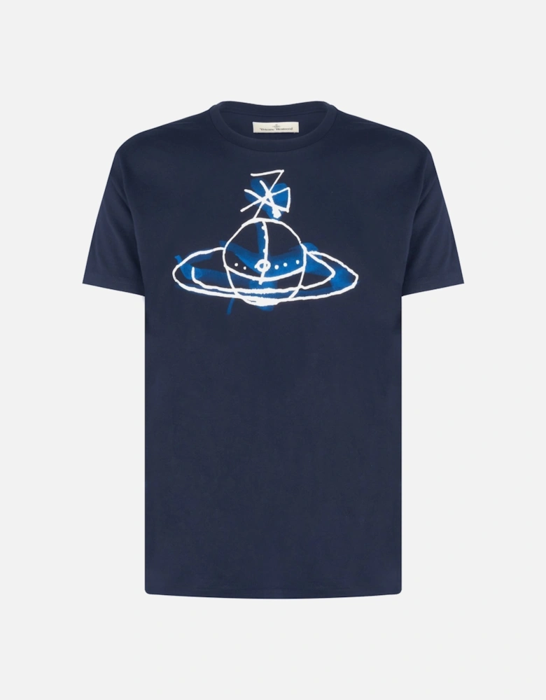Drawn Orb Classic T-shirt Navy