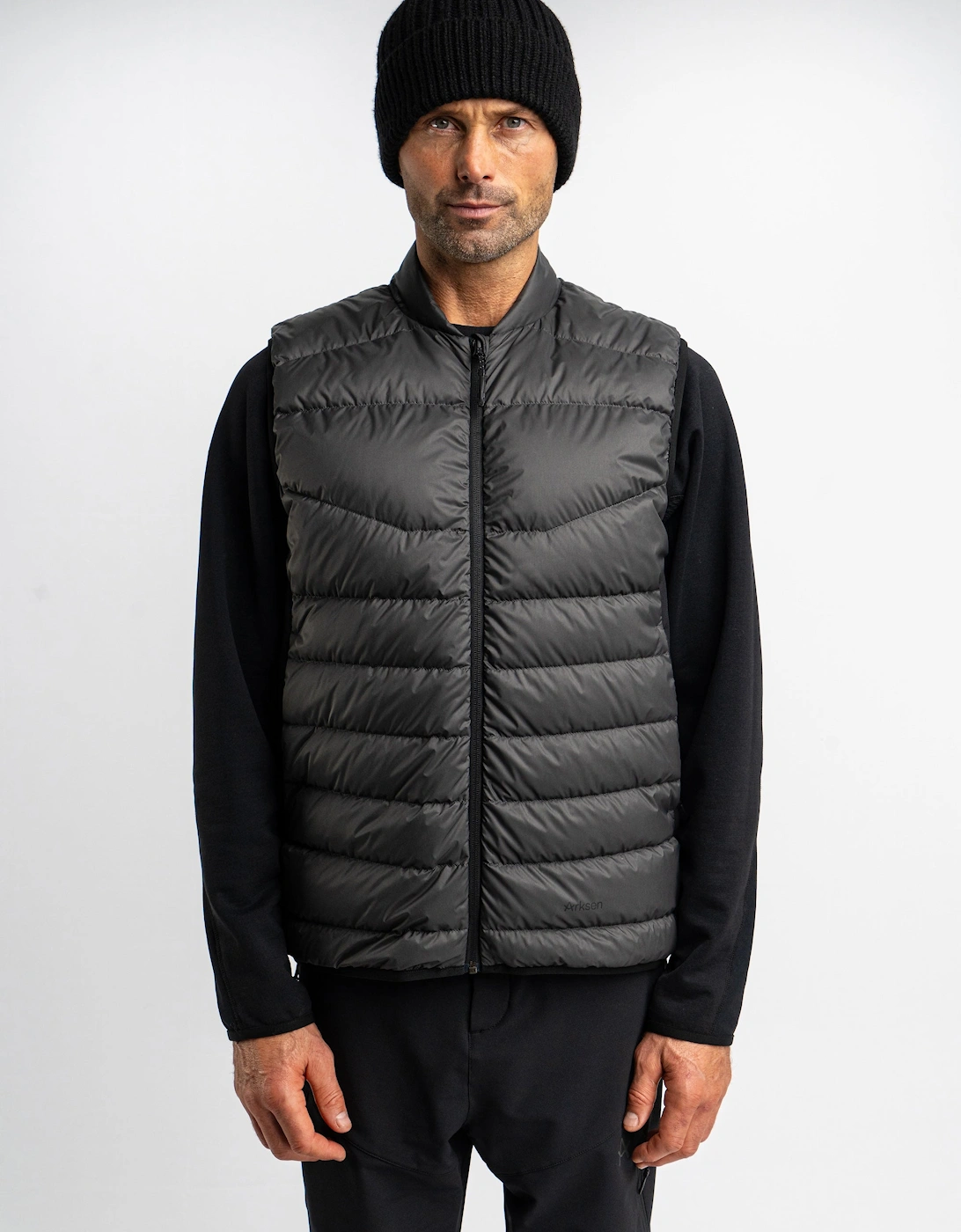 Arksen Men's Sermeq Lightweight Down Gilet - Black - Size: 38/Regular