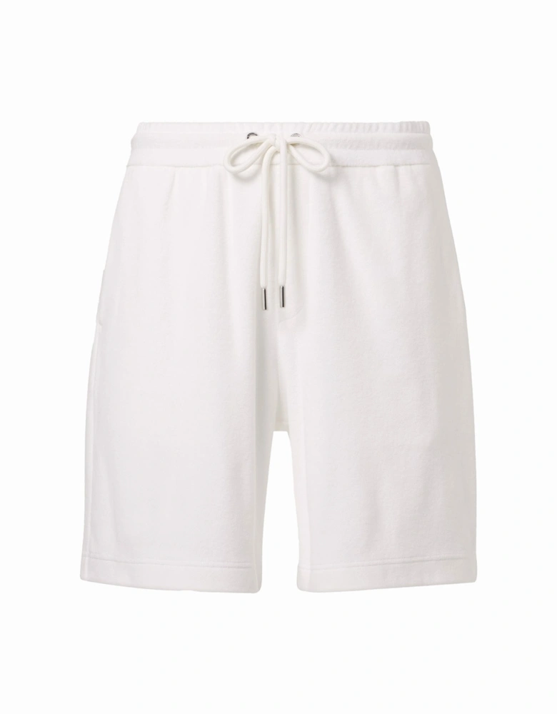 Towelling Mid Length Shorts White