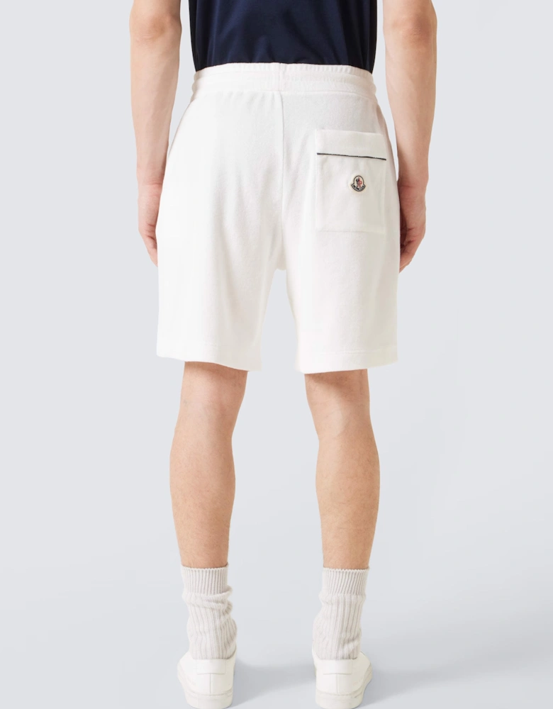 Towelling Mid Length Shorts White