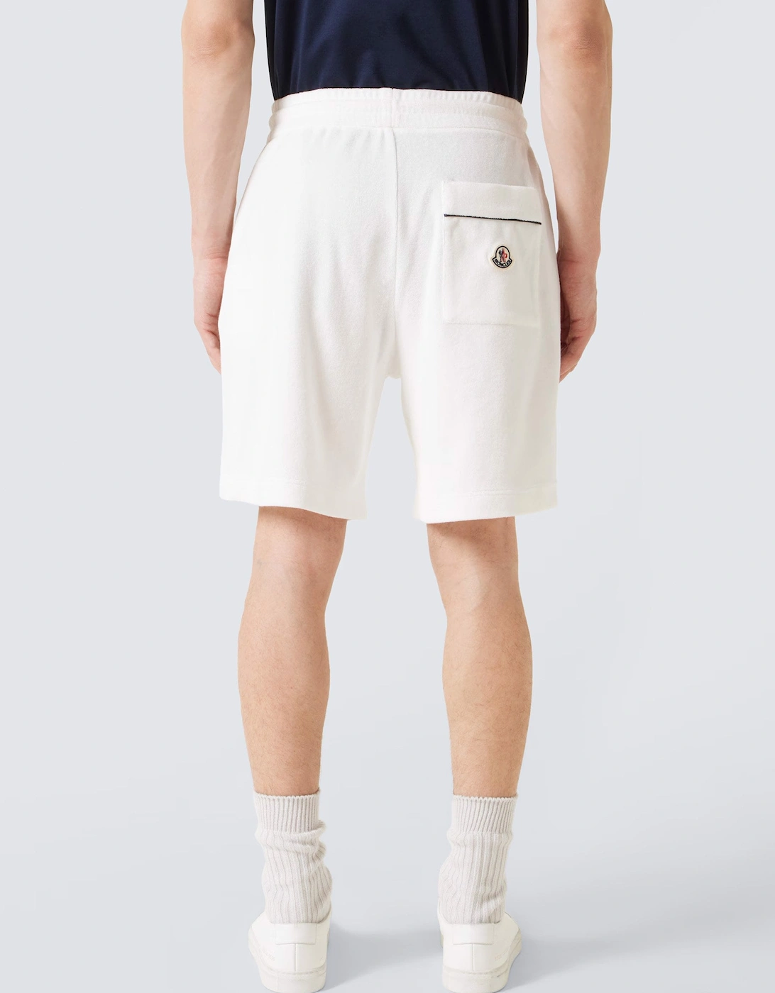 Towelling Mid Length Shorts White