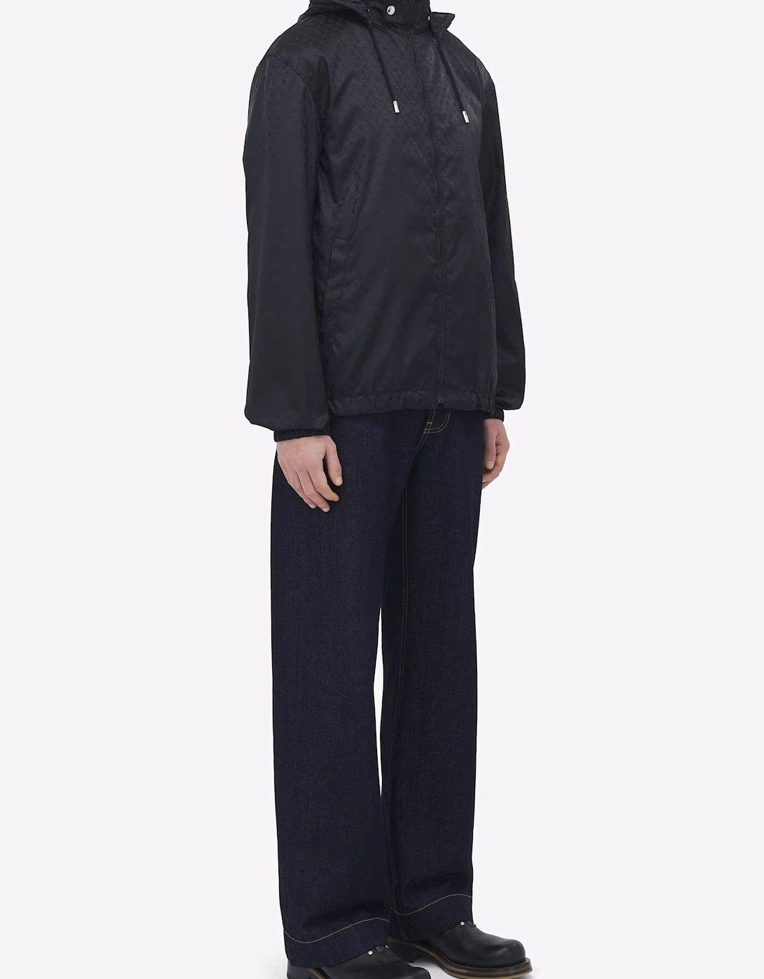 Skull Jacquard Windbreaker Black