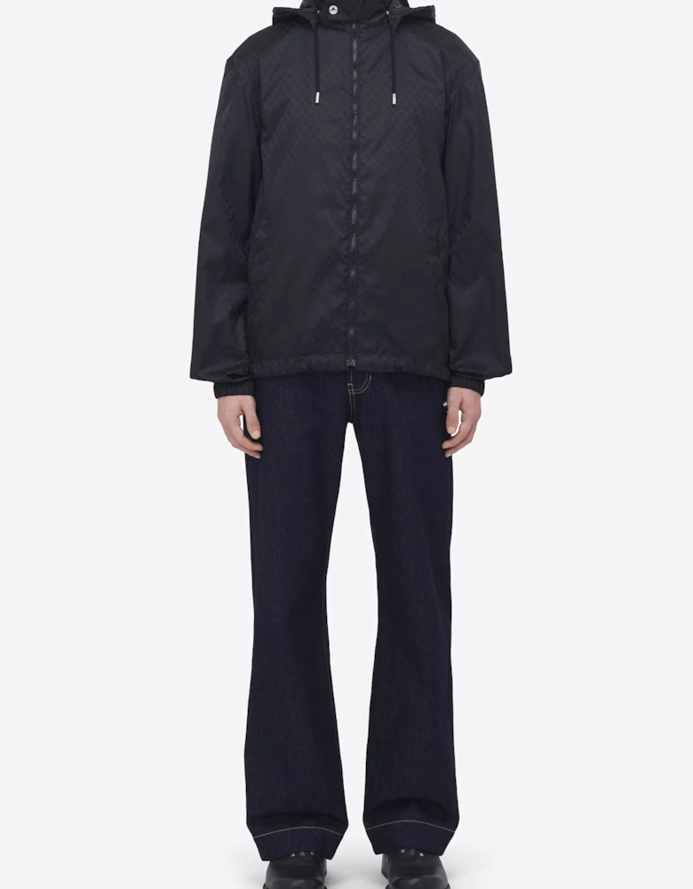 Skull Jacquard Windbreaker Black