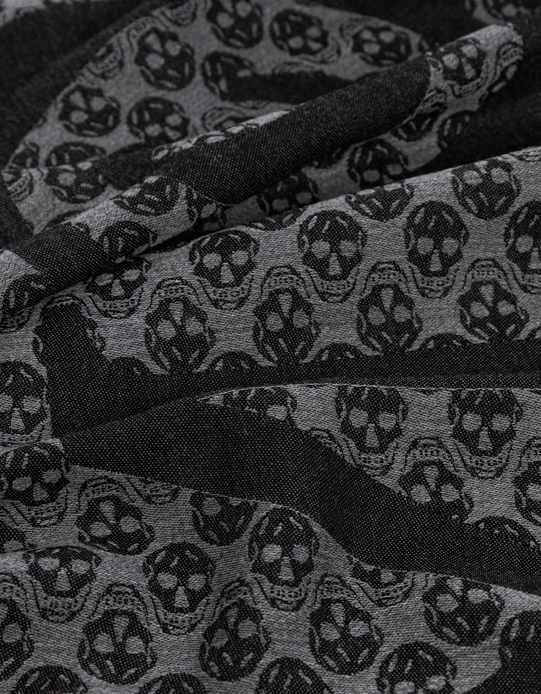 All Over Skull Print Scarf Black