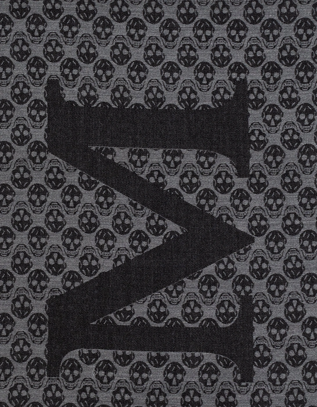 All Over Skull Print Scarf Black