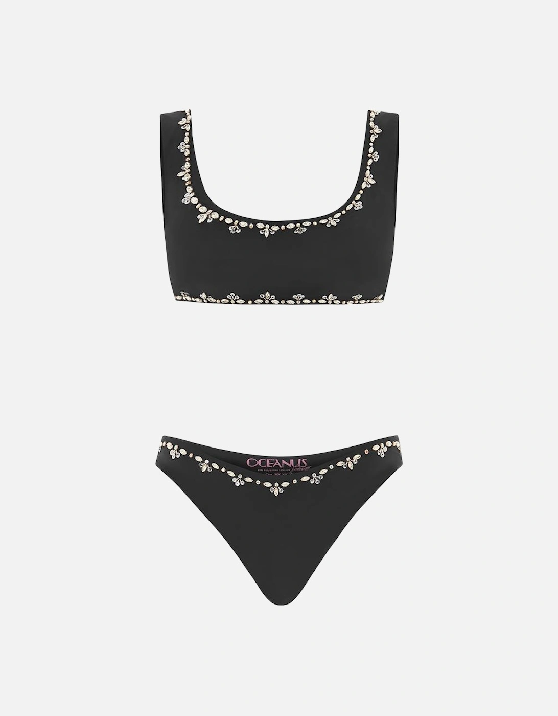 Aaliyah Hand Embroidered Black Bikini Bottom