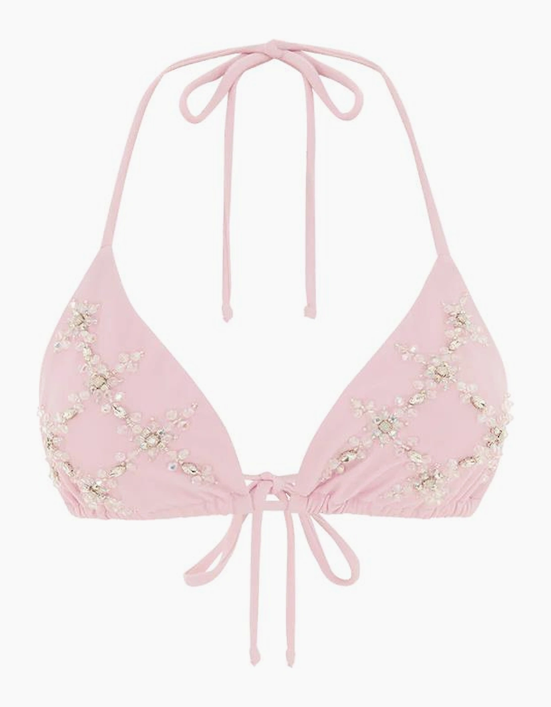 Oceanus Women's Rose Luxe Self-Tie Bikini Top Multi Colour - Pink - Size: XL