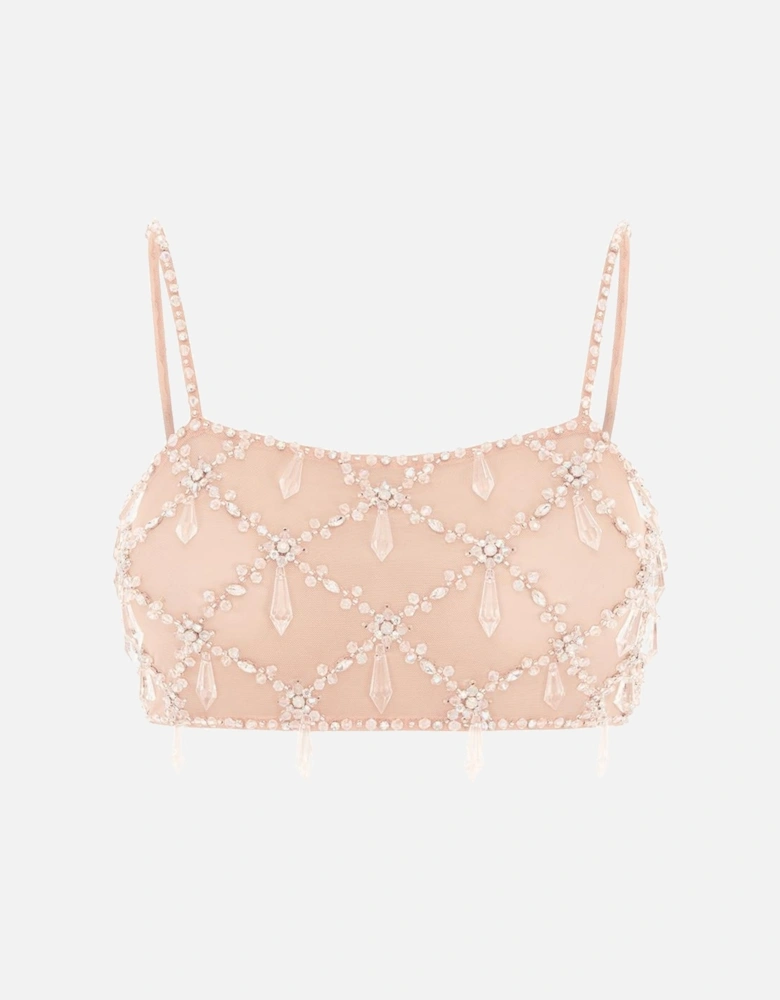 Calliope Luxury Crystal Co-Ord Top Nude